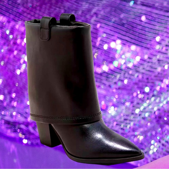 🆕Wild Fable Women’s Black “Marsha” leather memory-foam heeled Boots❤️❤️size 11M - Picture 1 of 4